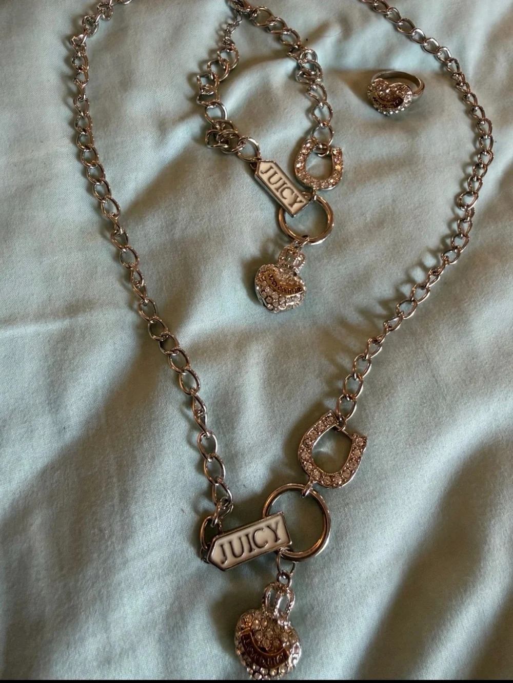 Juicy Couture Crystal Heart & Horseshoe Pendant Necklace - Picture 2 of 6